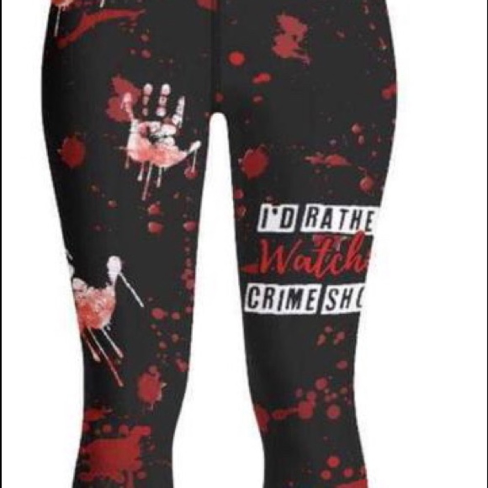 Custom leggings  I’d rather be watching crime shows!